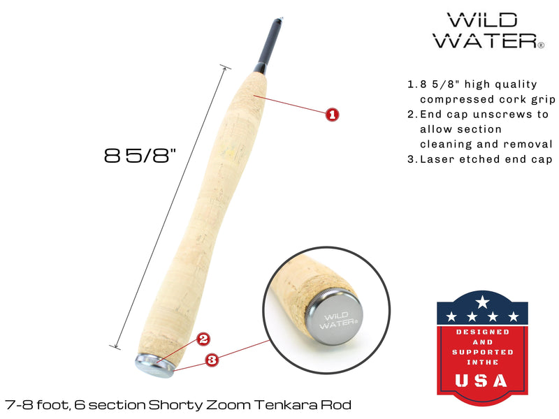 Tenkara Zoom Fly Fishing Kit, 7-8 ft Shorty Rod| Wild Water Fly Fishing