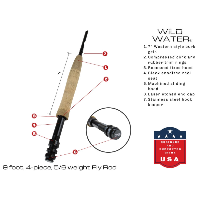 Wild Water Standard Fly Fishing Kit, 9 ft 5/6 wt Rod