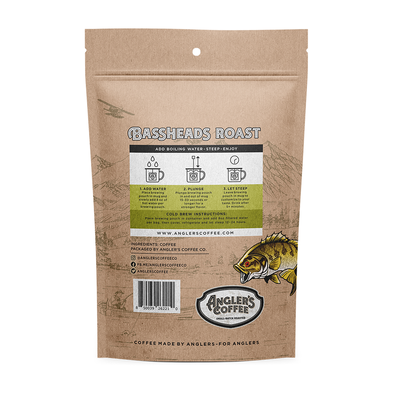 Bassheads Single Serve Medium Roast - Fresh Brew Coffee Pouch