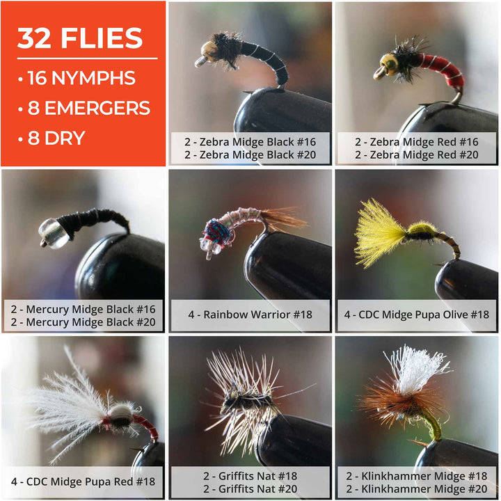Midge Life Cycle 32-Pack Fly Assortment – Togens Fly Shop