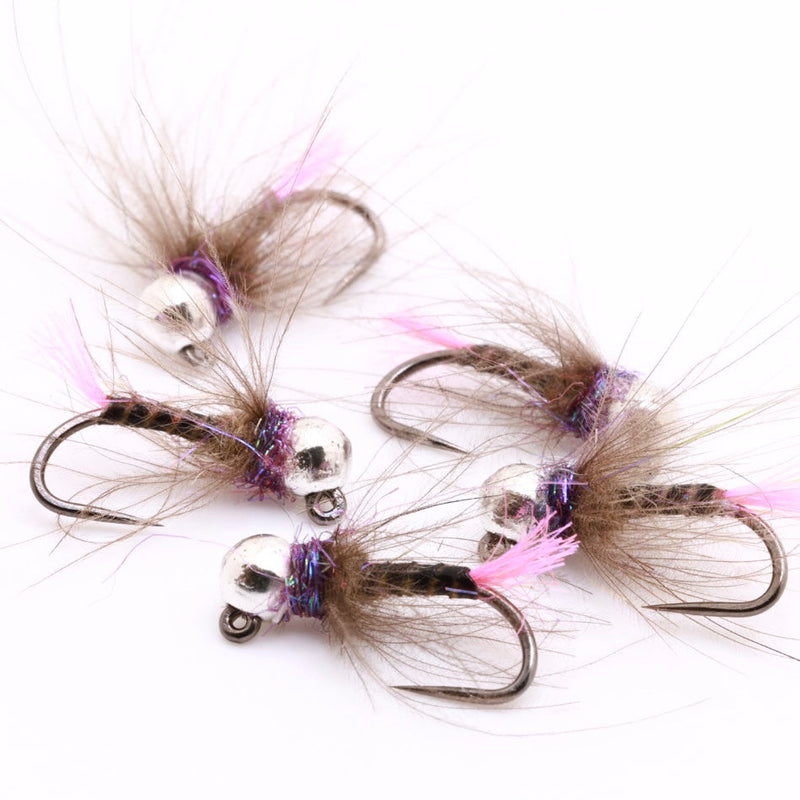 Pink Peacock Quill Silver BH