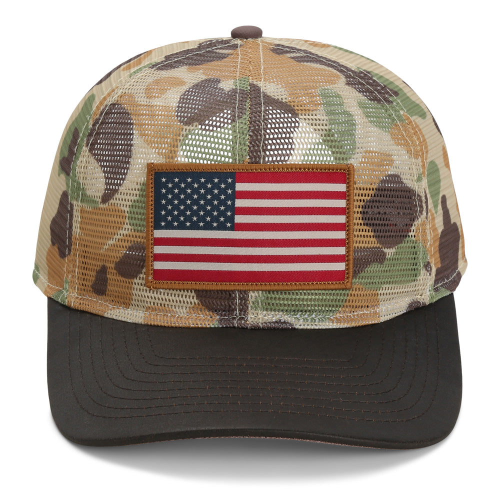 All Mesh Flag Cap Vintage WW2 Camo Wax Cloth Visor – Togens Fly Shop