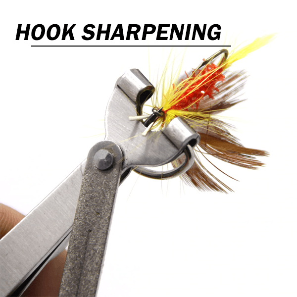 HiBD Fishing Quick Knot Tying Tool Stainless Steel 4 in 1 Tool Including  Quick Knot Knotter Fly Line Clippers Hook Sharpener Hook Eye Needle with  Zinger Retractor 2sets(Silver body red grips +