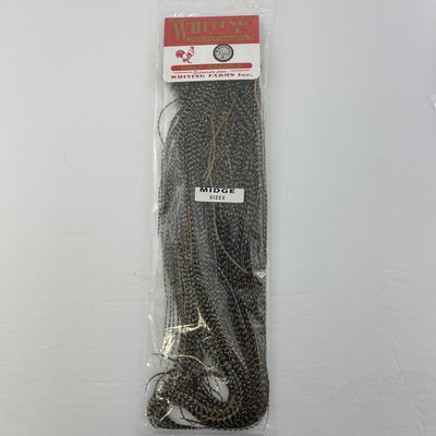 Whiting Rooster Midge Saddle - Silver Grade